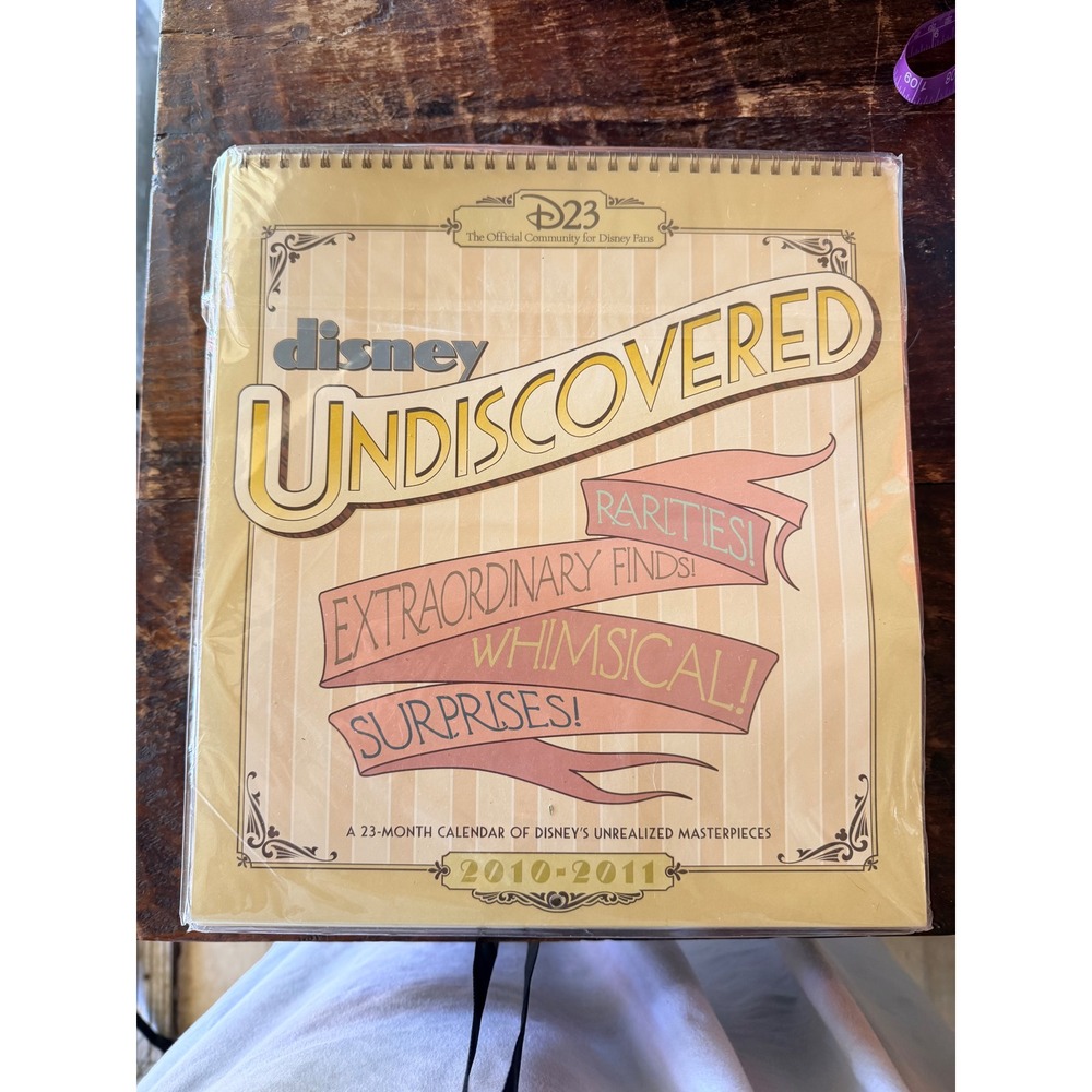 Disney D23 Undiscovered Calendar OS Tan New Rare Concept Art Imagineering Retro